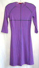 Eckhaus Latta Purple Bodycon Knee Length Elbow Sleeve Sport Dress Size XS EUC
