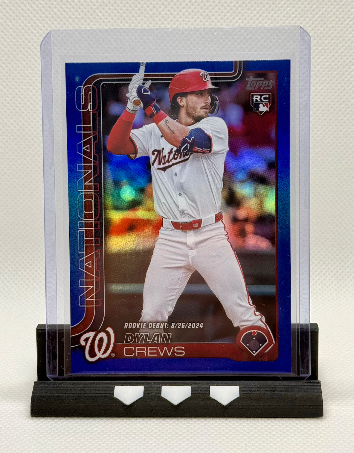 2025 Topps Update Dylan Crews Rookie Debut Blue Rainbow Foil /150