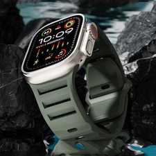 For Apple Watch Series Ultra 3 11 10 9 8 7 iWatch 49mm Silicone Sport Band Strap