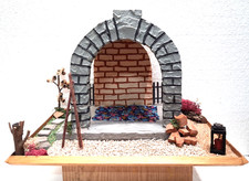 Weihnachtskrippe Krippe Krippenstall orientalisch handgefertigt mit Figuren