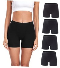 Women's Modal Boy Shorts Panties Soft Microfiber Boxer Small Black-4 Pack
