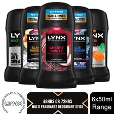 Image of Lynx Deodorant Stick with 48Hrs or 72Hrs of Freshness 50ml, 6 Pack