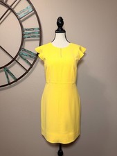 Ann Taylor Dress Petite 12P NWT Butter Yellow Sleeveless Lined Sheath