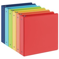 6 Pack 1.5Inch 3Ring Binders 2 Interior Pockets Premium Clear View Letter