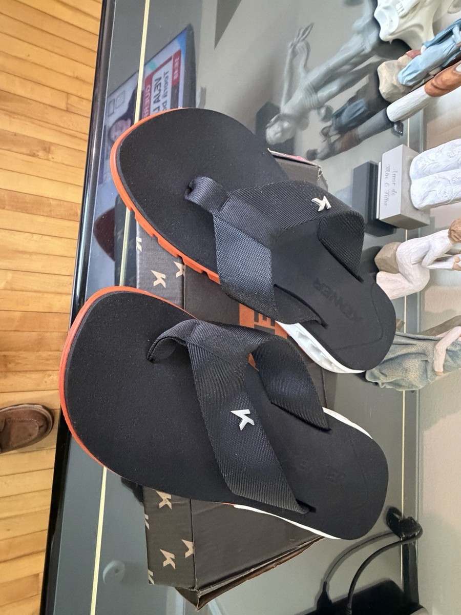 KENNER Men’s Black and White Sport Flip-Flops kenner sandals | eBay main image 3