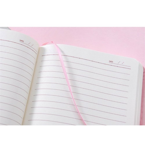 A5 PU Leather Pink Cute Journal Notebook Lined Paper Diary Gift Heart Lock & - Picture 5 of 18