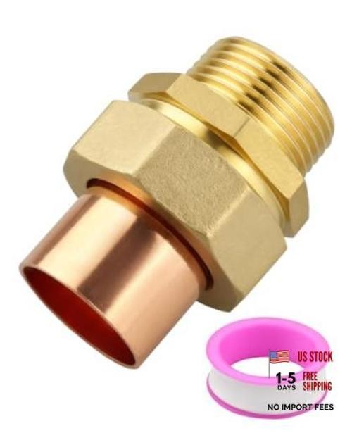 1" C x MIP 59 Brass For Copper Pipe, Plumbing HVAC - Sweat Brass Copper Union