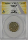 1923-S 5c Buffalo Nickel Coin ANACS VF25 Details