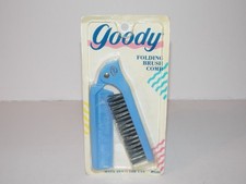 NEW Sealed Vintage GOODY Folding Brush / Comb Nylon Bristles 9103 Blue USA Made