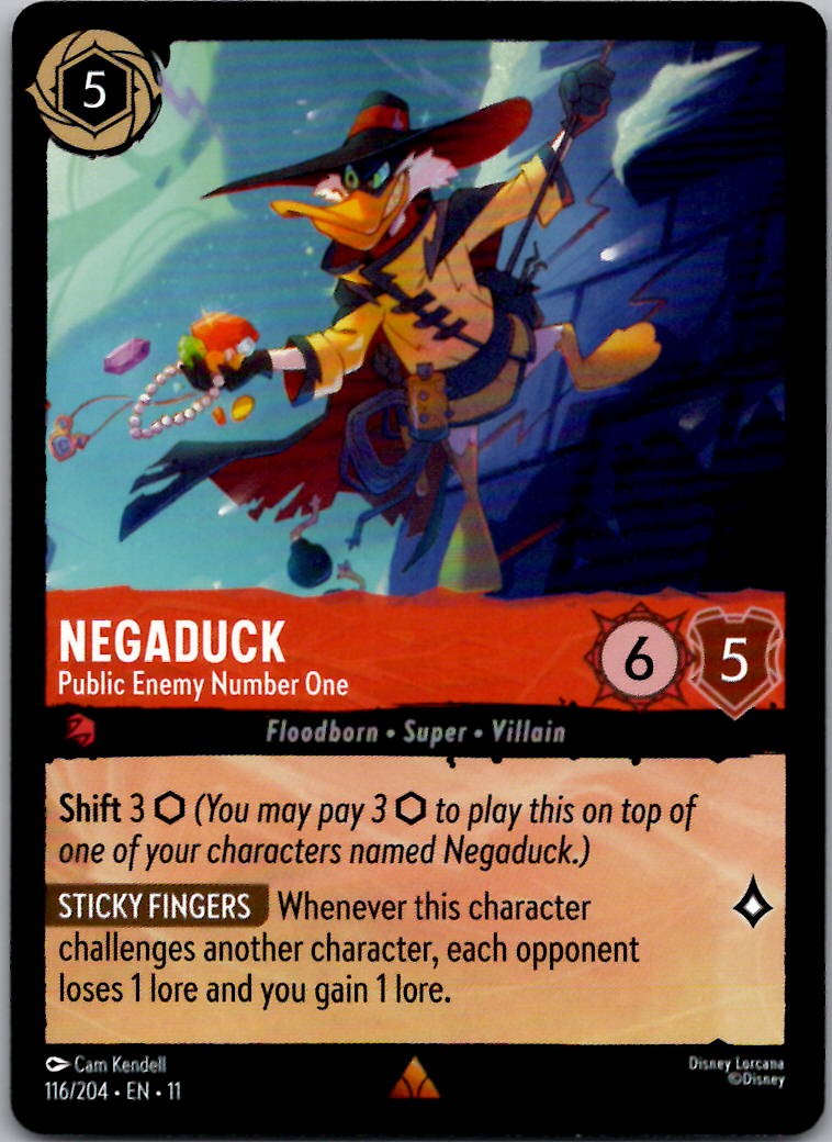 Negaduck - Public Enemy Number One 116/204 Rare Winterspell Lorcana Near Mint