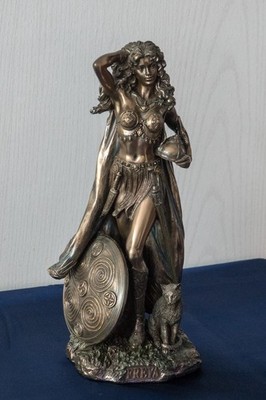 FREYA - 27cm Statue - VERONESE Desing - Kunstharz mit antikem Bronze-Finish