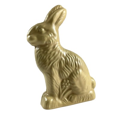 Vintage Yellow Chocolate Easter Bunny Rabbit Figurine Farmhouse Cottage Decor 6 