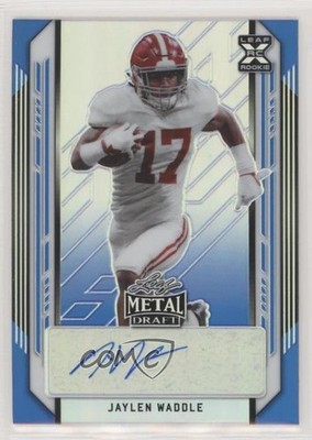 2021 Leaf Metal Draft Blue Rainbow 20/35 Jaylen Waddle Rookie Auto RC uk2