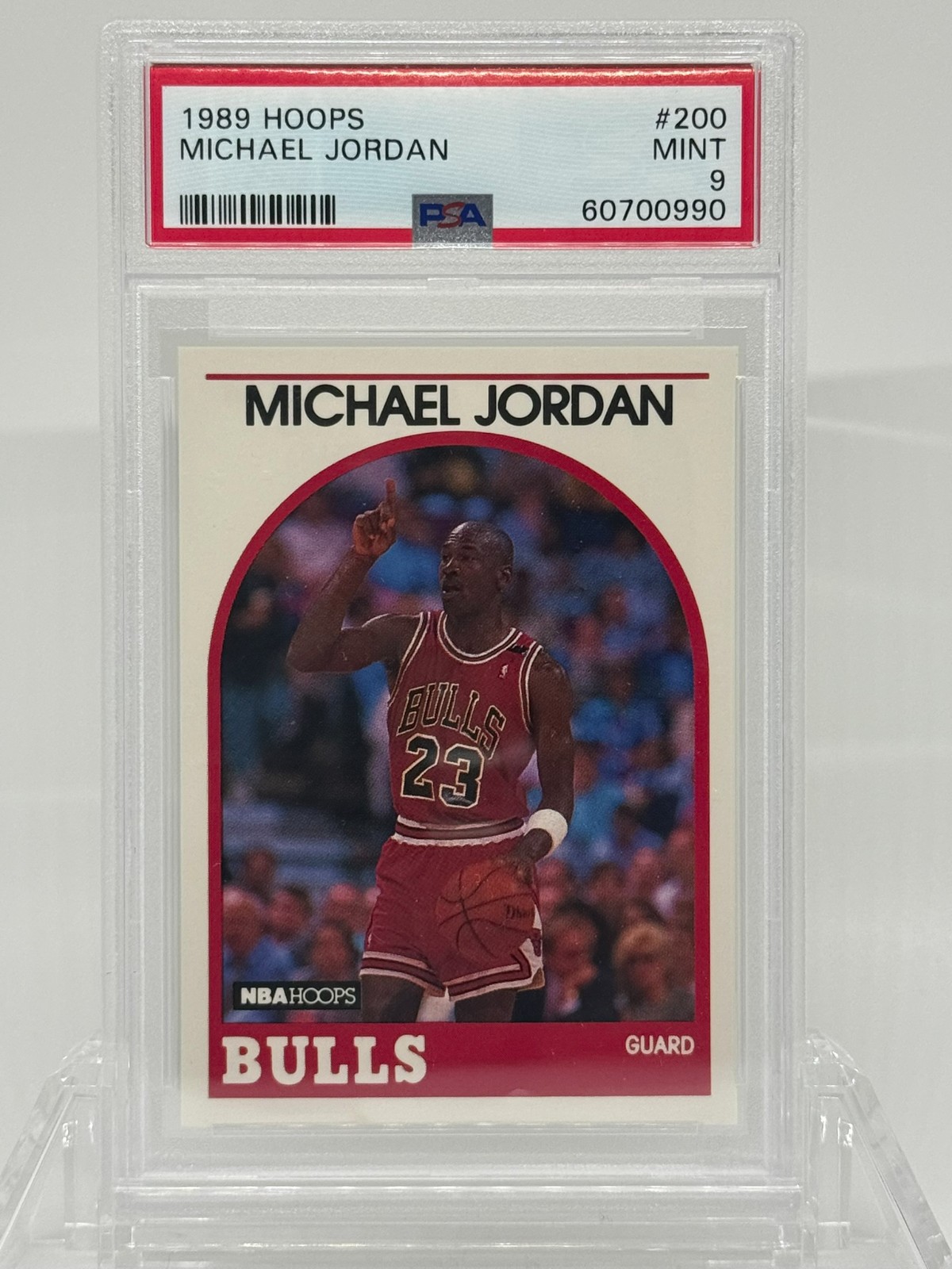 1989 NBA HOOPS #200 MICHAEL JORDAN Chicago Bulls PSA 9 MINT view 1