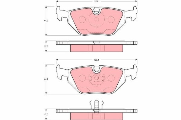 Bremsbelagsatz Scheibenbremse Hinten TRW GDB1343 FÜR BMW BremsbelÄGe Belagsatz-image