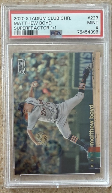 2020 Stadium Club Chrome Matthew Boyd PSA 9 Superfractor 1/1