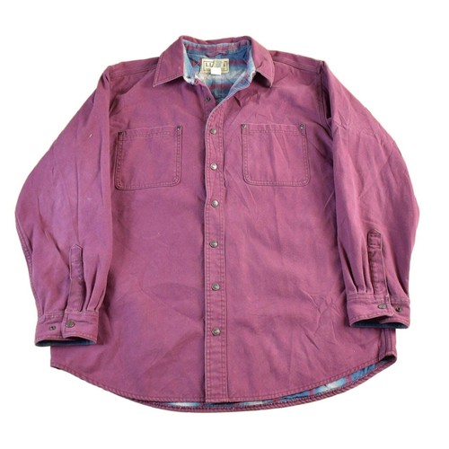 Vintage 1990s LL Bean Plaid Lined Button Up Shirt Men's Large