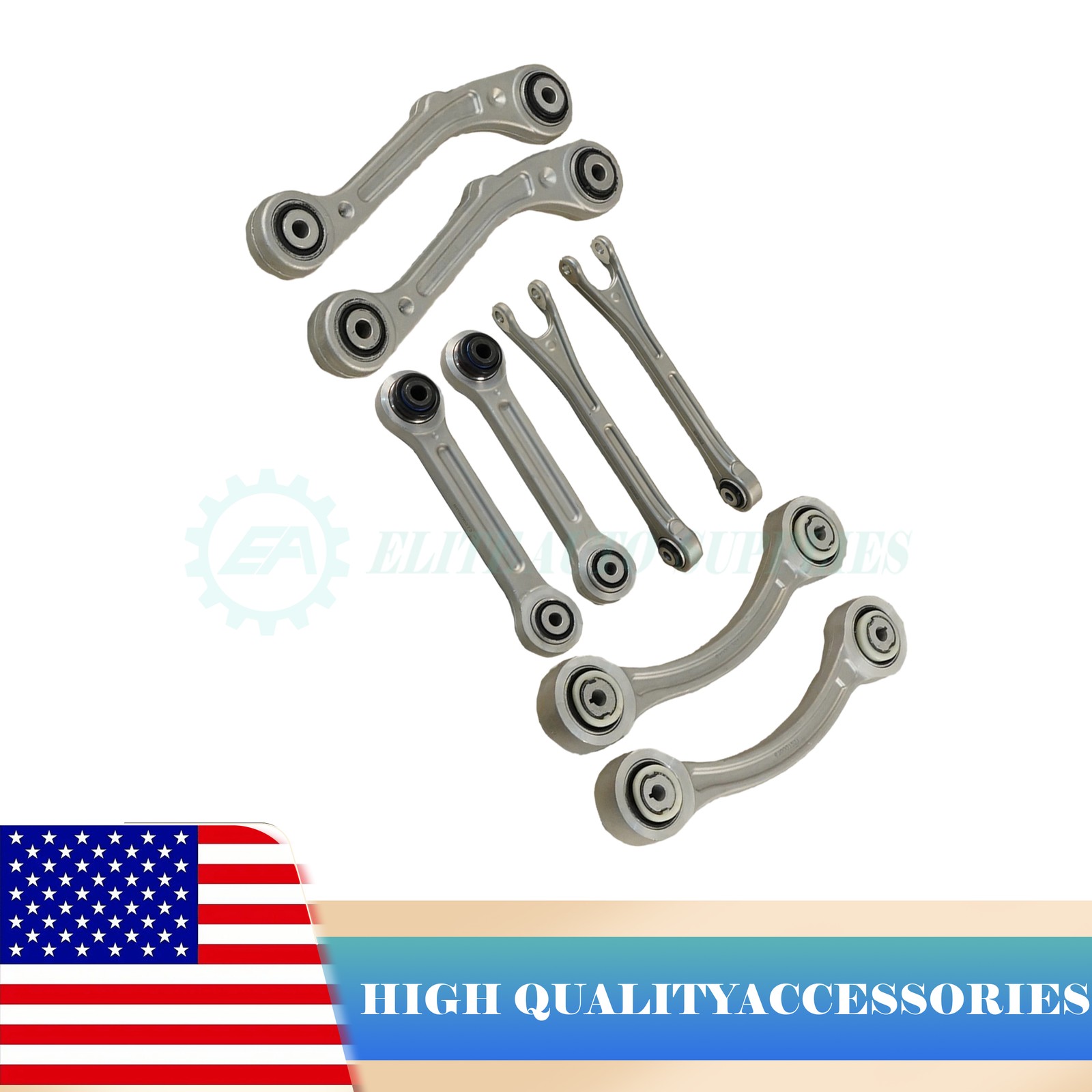NEW 8PCS Rear Suspension Control Arm Set Fit Maserati Ghibli Quattroporte 14-16