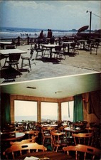Rye New Hampshire Pirates Cove ocean dining room patio swimmers unused postcard