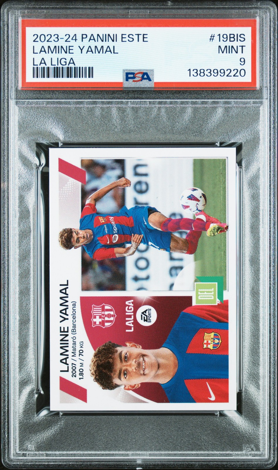 2023 PANINI ESTE LA LIGA #19BIS LAMINE YAMAL PSA 9
