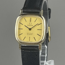 Orologio OMEGA De Ville 591.014 Donna Vintage Oro Batteria Nuova Cinturino Pe...