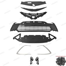 Front Bumper Upper Lower Grille w/Trim Moldin...