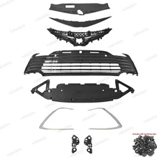 Front Bumper Upper Lower Grille w/Trim Molding For 2021-2024 Toyota Camry LE XLE