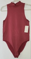 A New Day Dark Pink Wine Stretch Bodysuit Women's Size M Medium NWT