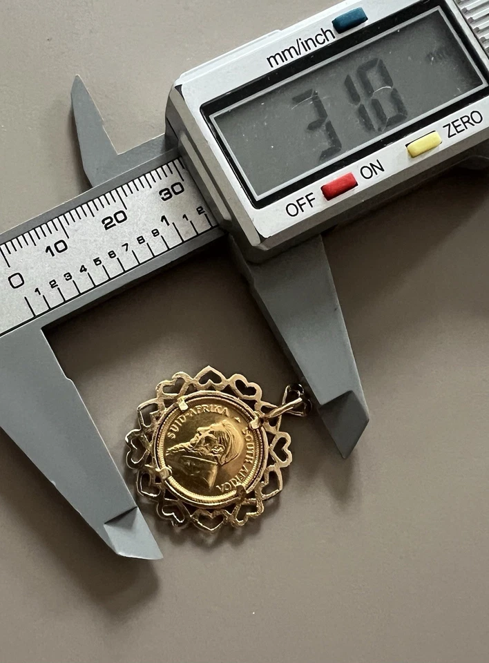 Solid Fine Gold 1/10 Oz Krugerrand Coin Pendant 1980 - Image 4 of 4