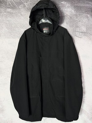 Prada Linea Rossa Hidden Hood 4-Pocket Nylon Black Field Jacket Mens 52
