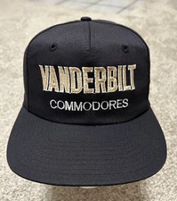 Vintage 90s Vanderbilt Commodores Twins Enterprise SnapBack Hat 1990s Black