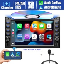 Double 2 Din Car Stereo Radio CD DVD Player In Dash Bluetooth CarPlay Auto Link