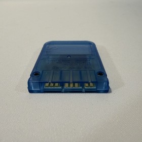 Sony PlayStation 1 OEM Clear Blue Memory Card PS1 Video Game Save Accessory