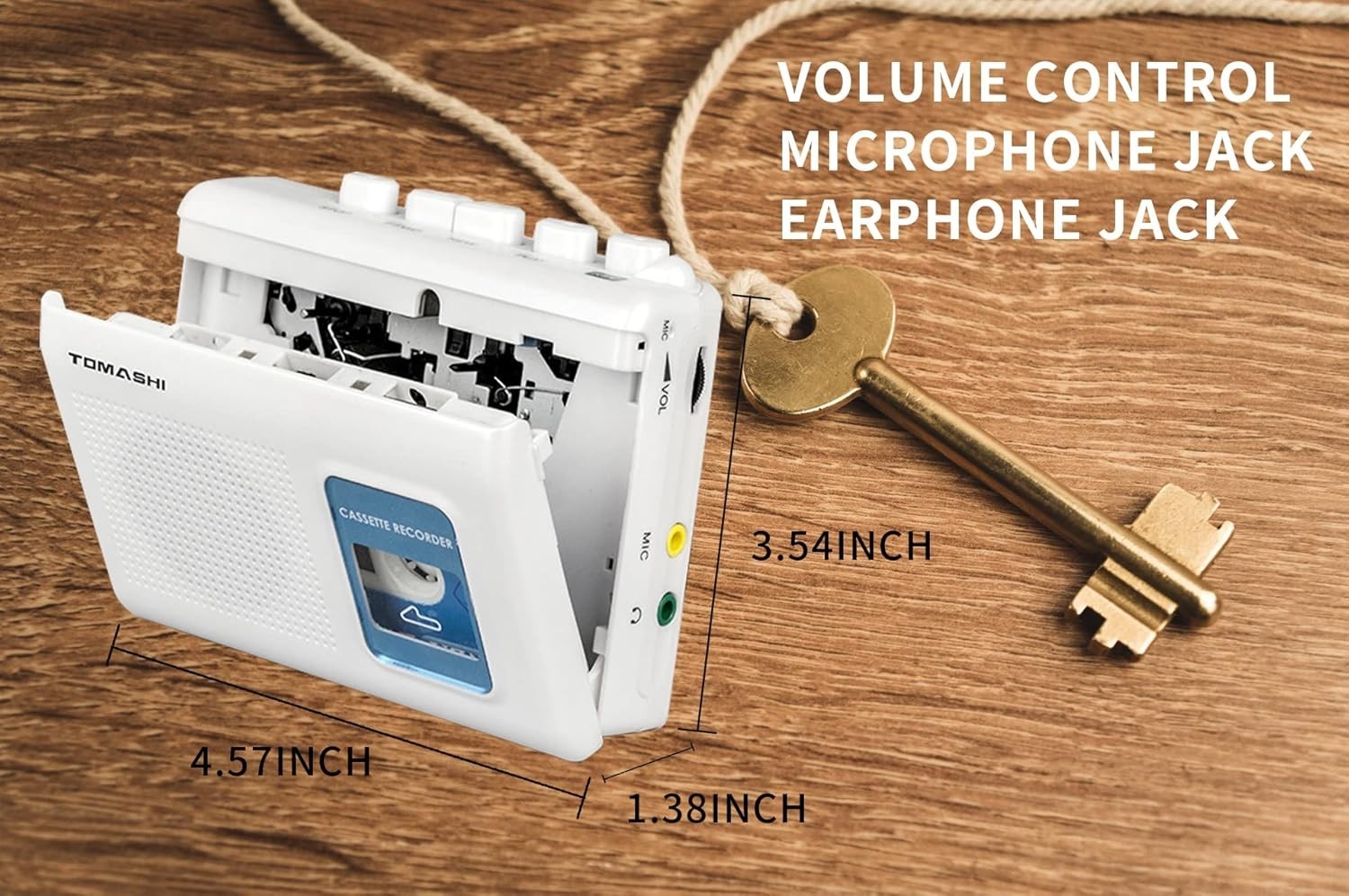 Portable Cassette Player Tape Recorder Walkman with Built-In Speaker,Microphone,