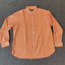 Polo Ralph Lauren Shirt Orange White Stripe Button Down XL Classic Fit Mens LS
