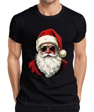Santa Claus Sunglasses Cool Hipster Retro Vintage Santa Hat Mens T-Shirt