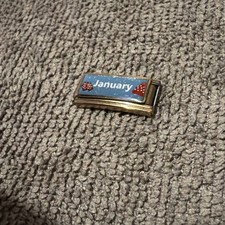 Neu Januar Session Double Gold italienischer Charm passt allen klassischen 9mm Armband