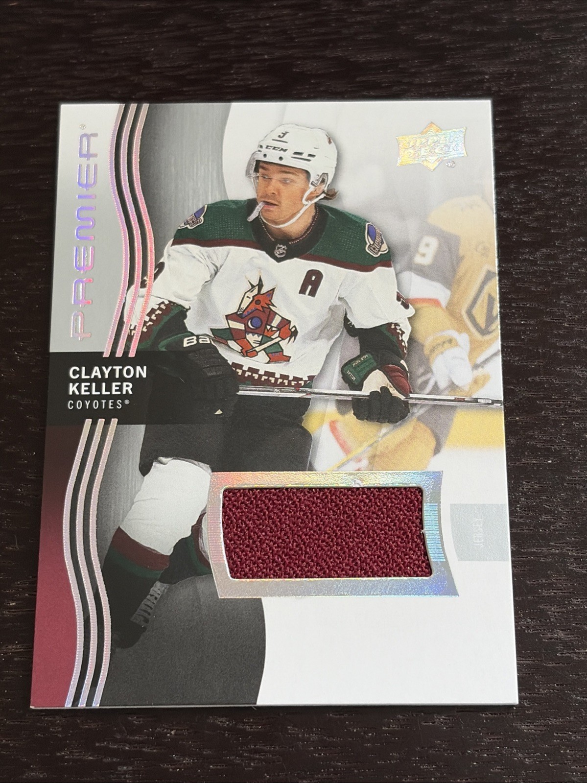 2023-24 Premier Hockey Upper Deck Clayton Keller Game-Used Mem Coyotes Utah