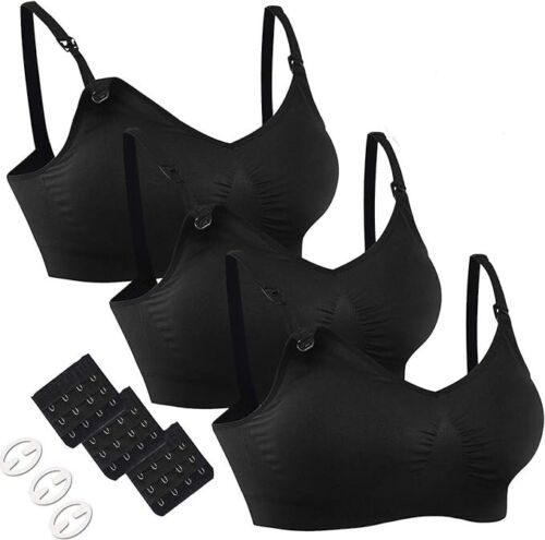 3PACK Full Bust Seamless Nursing Maternity Bras Bralette - XXL