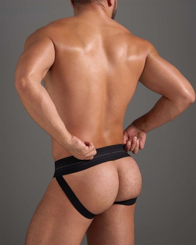TEAMM8 Flex Jockstrap 100% PU Leather Low-Rise Jock Python Army Green 1 - Picture 3 of 5