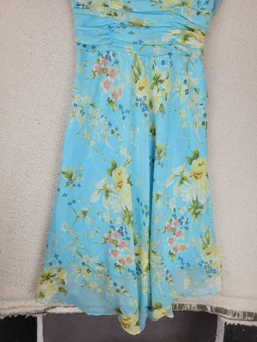 Vtg AGB Babydoll Dress Womens Size 12 Pastels Feminine Floral High Low Spring - Picture 13 of 21