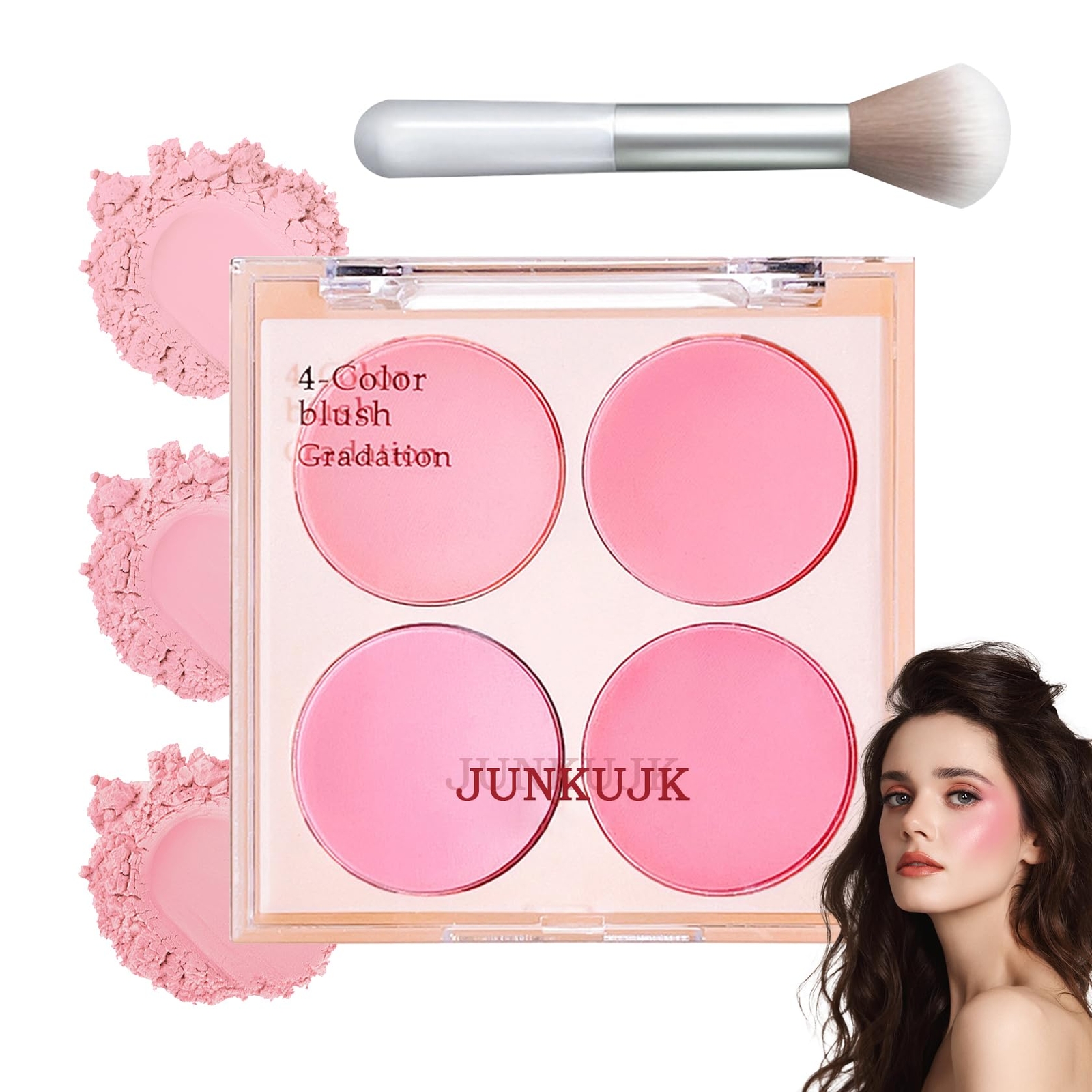 JunKuJk Blush PaletteShimmer Silky Matte Blush Powder PaletteProfessional Cut...