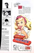 Original Vintage Old Nick Candy Ad: Out to Munch, Career girl, Bit o honey