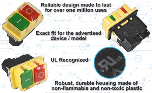 HQRP On-Off Electromagnetic Switch 4-Pin for KEDU KJD17B Tool Start Switch - 第 5/9 張圖片