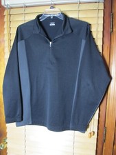 Nike Golf Fit Dry Men's L Black 1/4 Zip Pullover Thermal Fleece Sweatshirt Logo