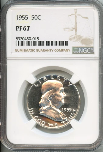 NGC - Franklin Half Dollar - 50c - 1955  - PF-67