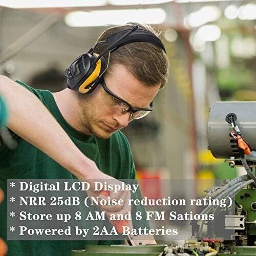 AM FM Radio Headphones with 25dB NRR - Ultimate Noise Protection & Comfort - Picture 4 of 10
