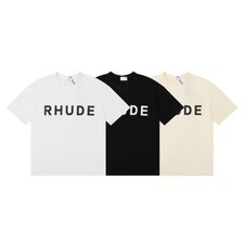 NEW RHUDE Men Women High Quality 100 Cotton Short Sleeve Polo T-Shirt SZ:S-2XL