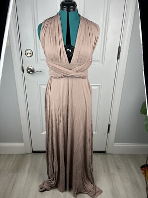 Haoduoyi Multi Way Wrap Dress Size XXL Womens Beige Open Back Long | eBay