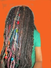 Handmade DE hair Dreadlocks 30" extension accessory Viking Forst fae Boho locs